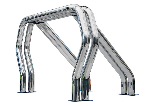 Chrome Double Main-Double Kicker Bed Bars 73-up Dodge Ram